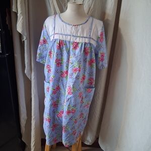 casual nights women's large floral nightgownHouse dress duster lounger housecoat